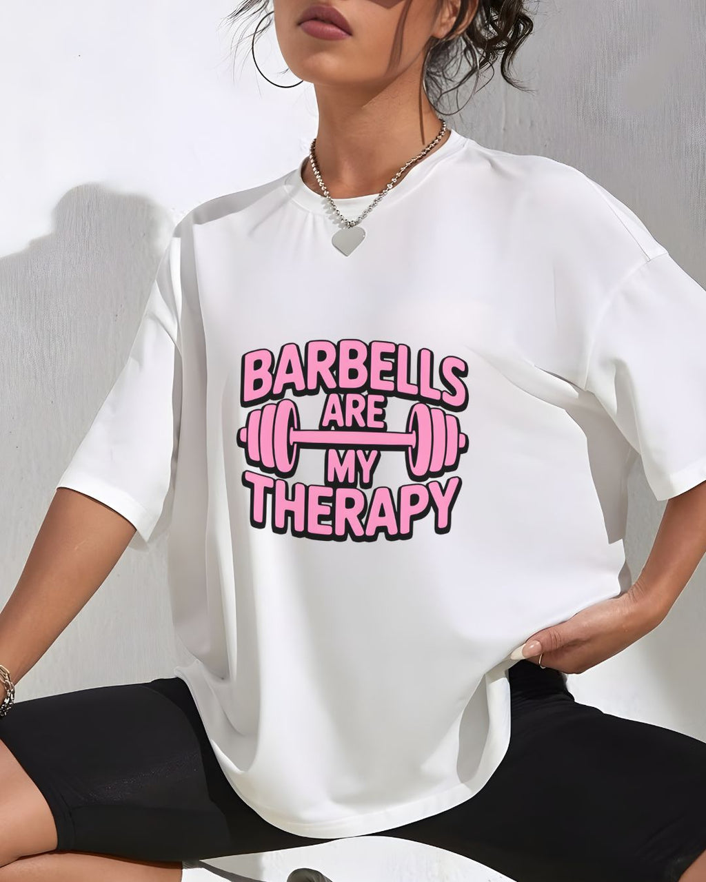 "BARBELLS R THERAPY" OVERSIZE SHIRT