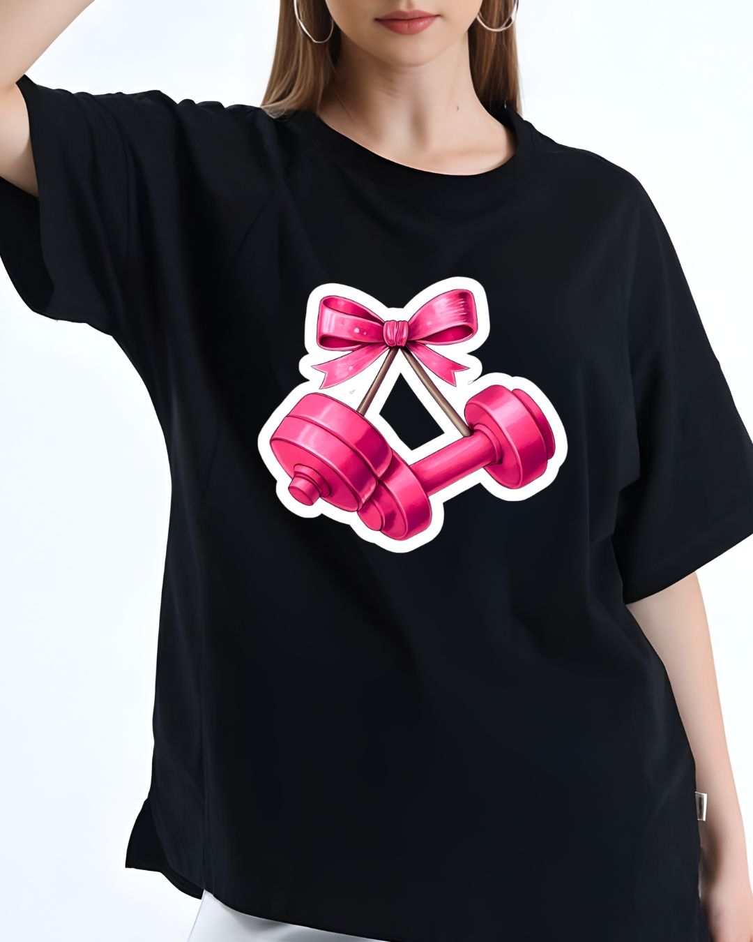 PINK DUMBELLS OVERSIZE SHIRT